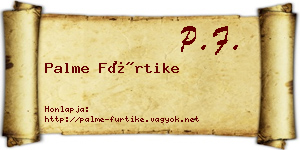 Palme Fürtike névjegykártya